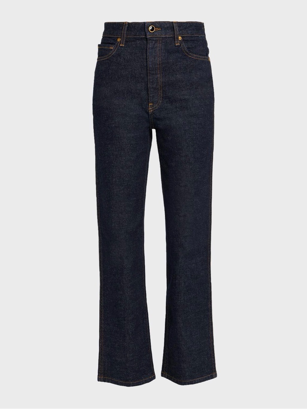 KHAITE Dark Indigo Straight-Leg Jeans
